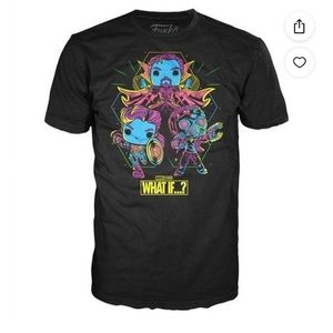 Marvel Studio WHAT IF Funko POP Blacklight Exclusive Unisex T-Shirt - Size Large